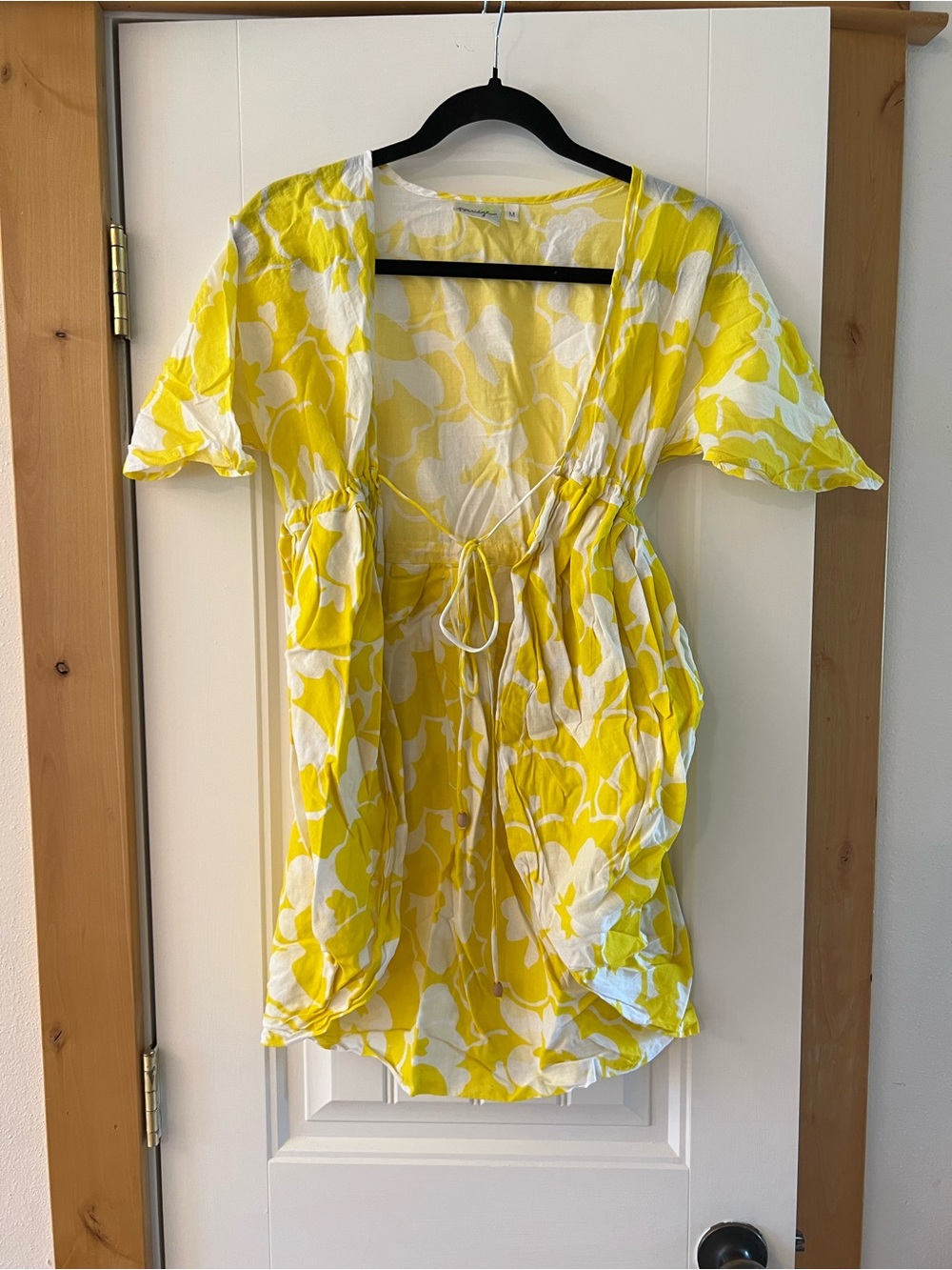 Yellow Floral Tie-Front Women’s Swimsuit Cover Up
